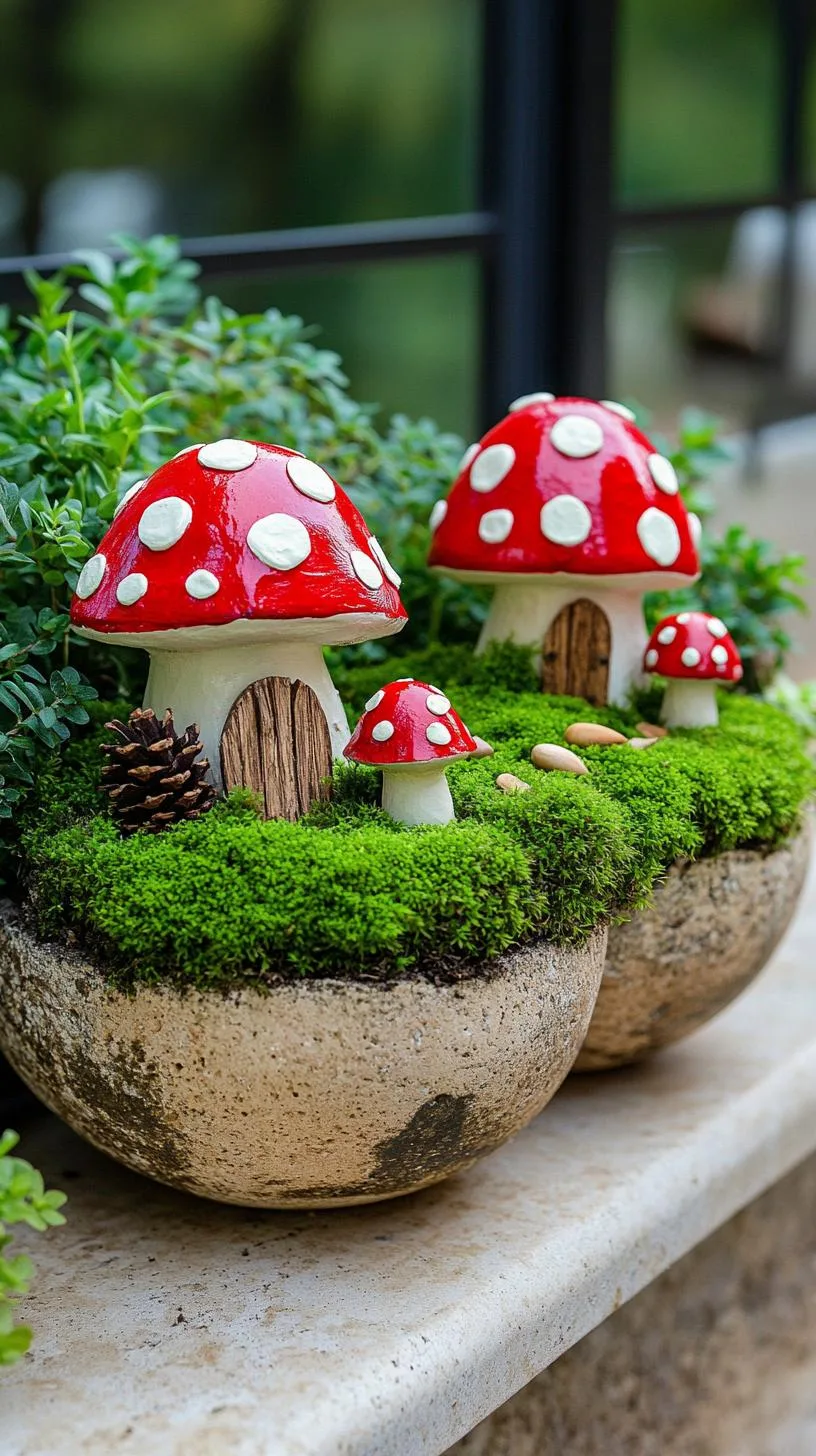 36. Mini toadstool forest fairy scene in planter-1