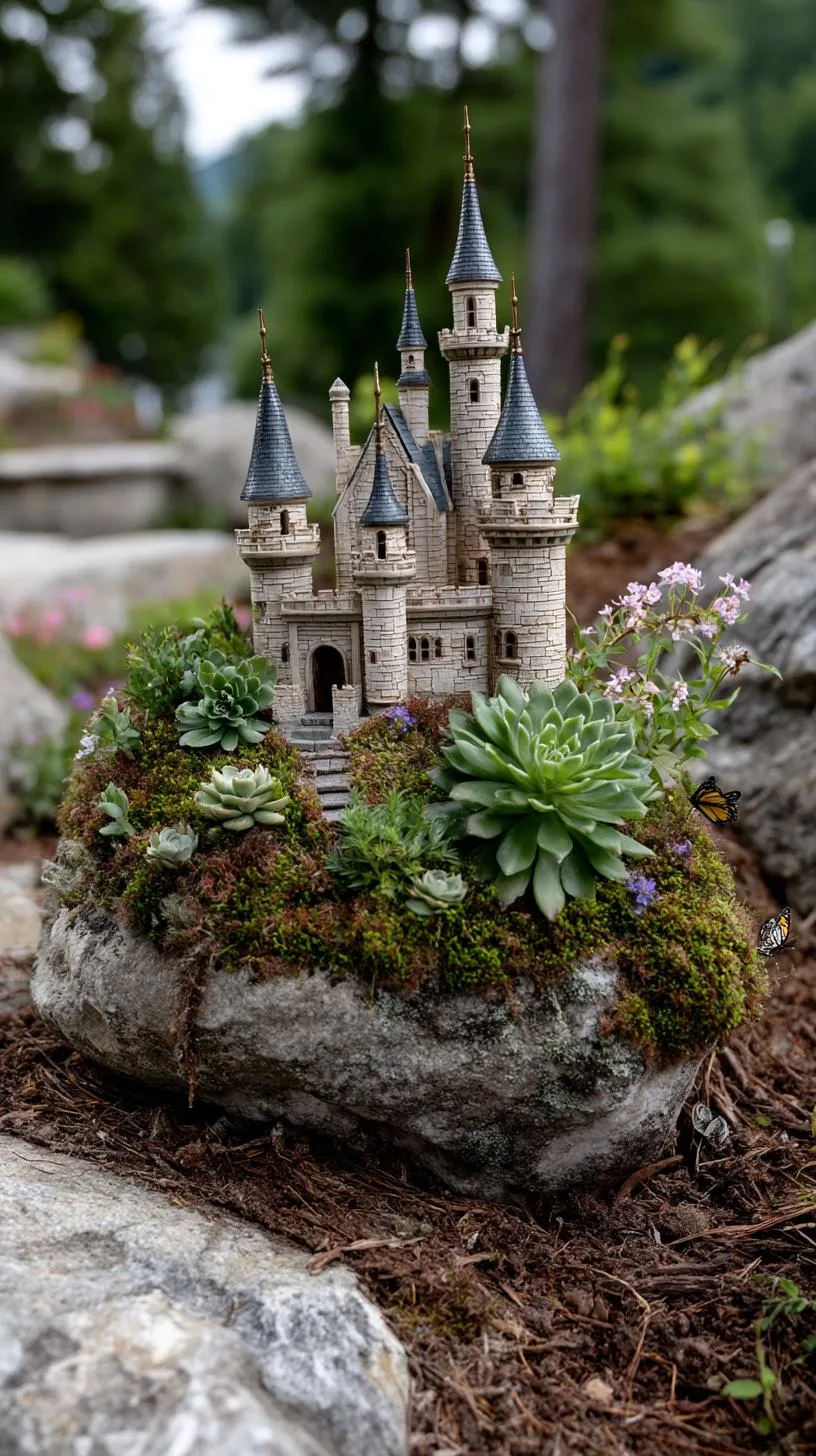 37 Whimsical Garden Ideas for a Magical Backyard 87 34. Miniature castle nestled in moss bed-0