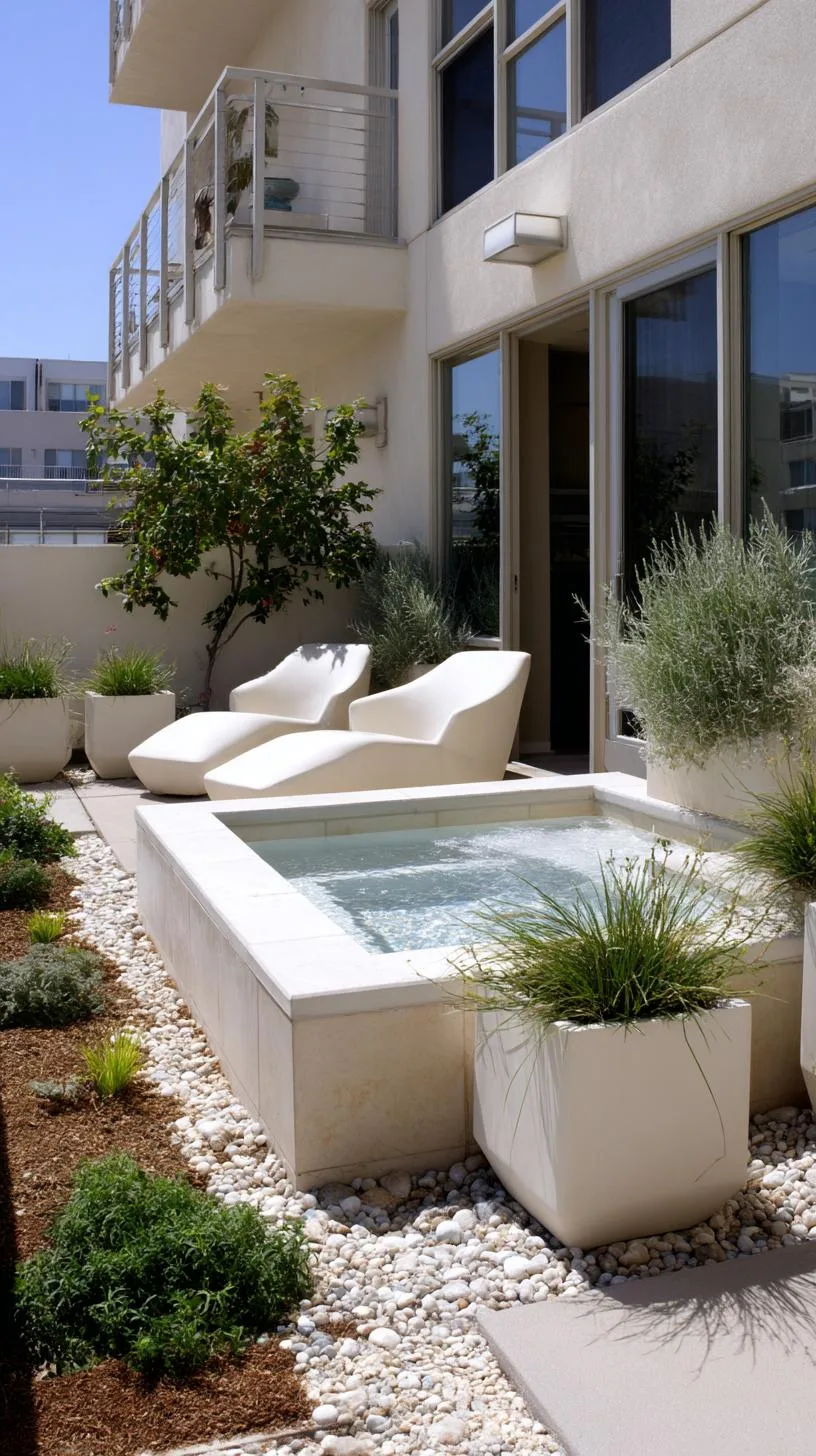 31 Best Hot Tub Ideas for the Ultimate Backyard Escape 96 16. Minimalist concrete patio with a modern spa tub-1