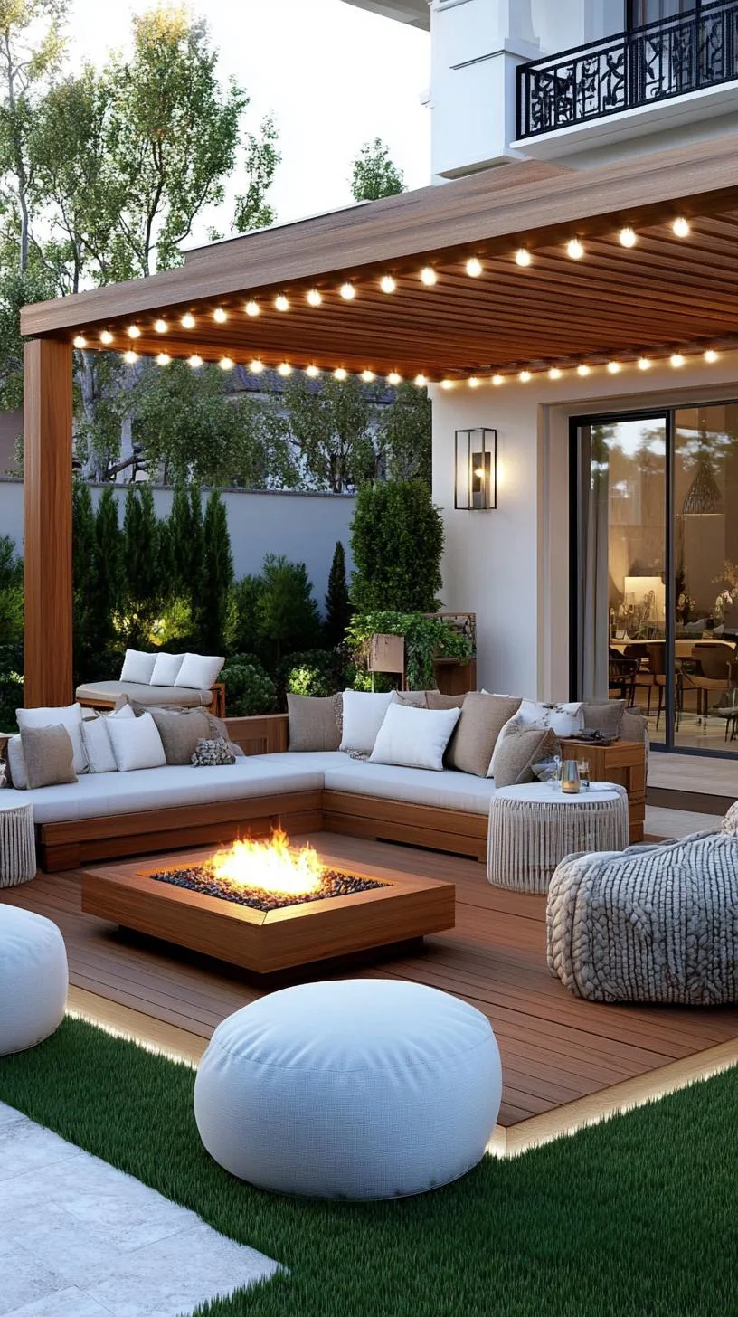 1. Modern backyard with large pergola and cozy firepit-1 1. Modern backyard with large pergola and cozy firepit-1