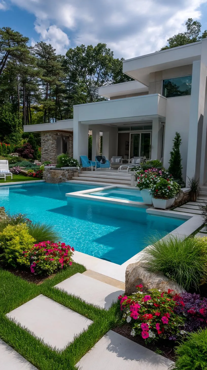 5. Modern pool with geometric stepping stone walkway-2 5. Modern pool with geometric stepping stone walkway-2