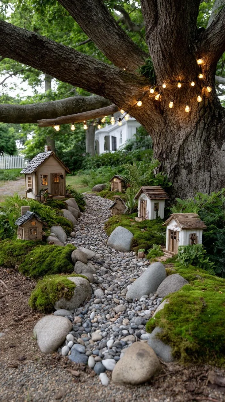 3. Mossy fairy village nestled under large backyard tree-0