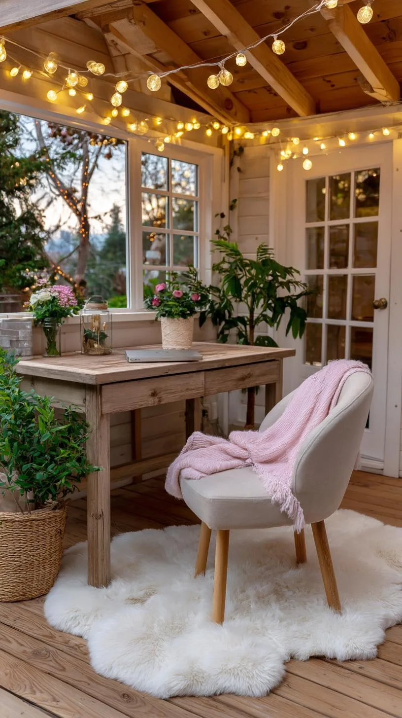 14. Office in a converted shed with cozy lighting-0