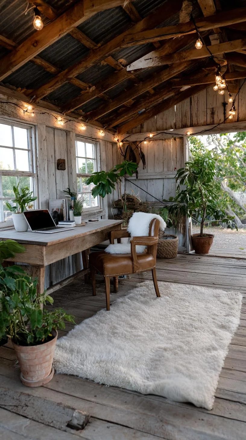 14. Office in a converted shed with cozy lighting-1