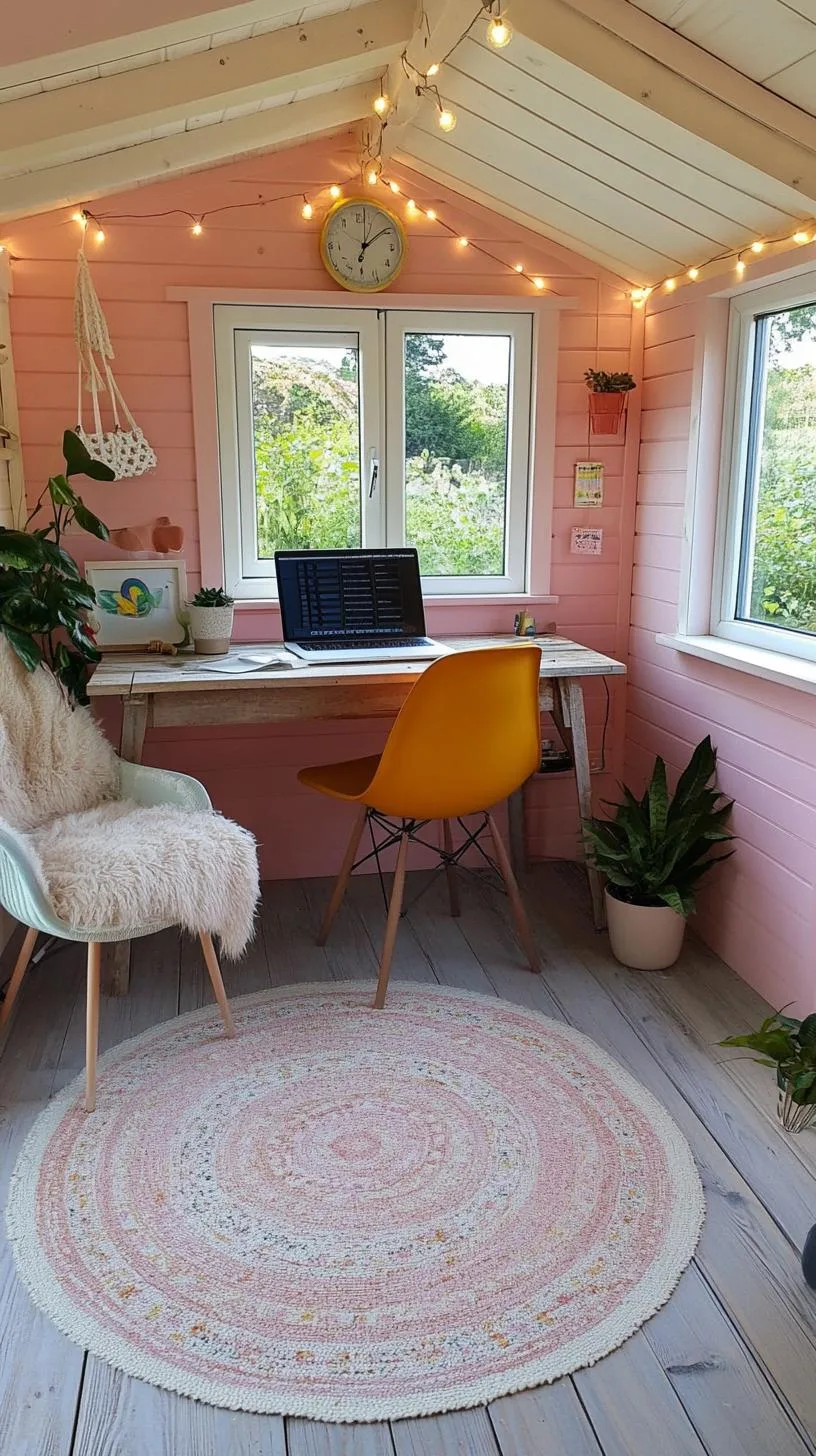 14. Office in a converted shed with cozy lighting-3