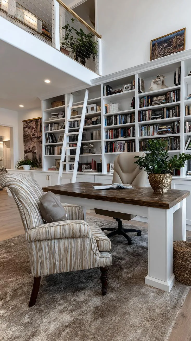 24. Office-library hybrid with full-height shelving-0