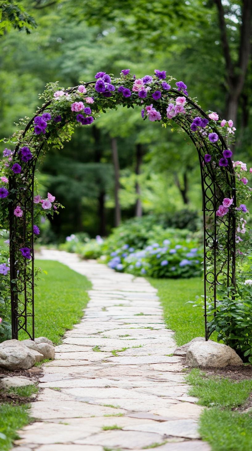 29 Vintage Garden Decor Ideas That Bring Rustic Charm Outdoors 107 27. Ornate vintage archway wrapped in flowering vines-0