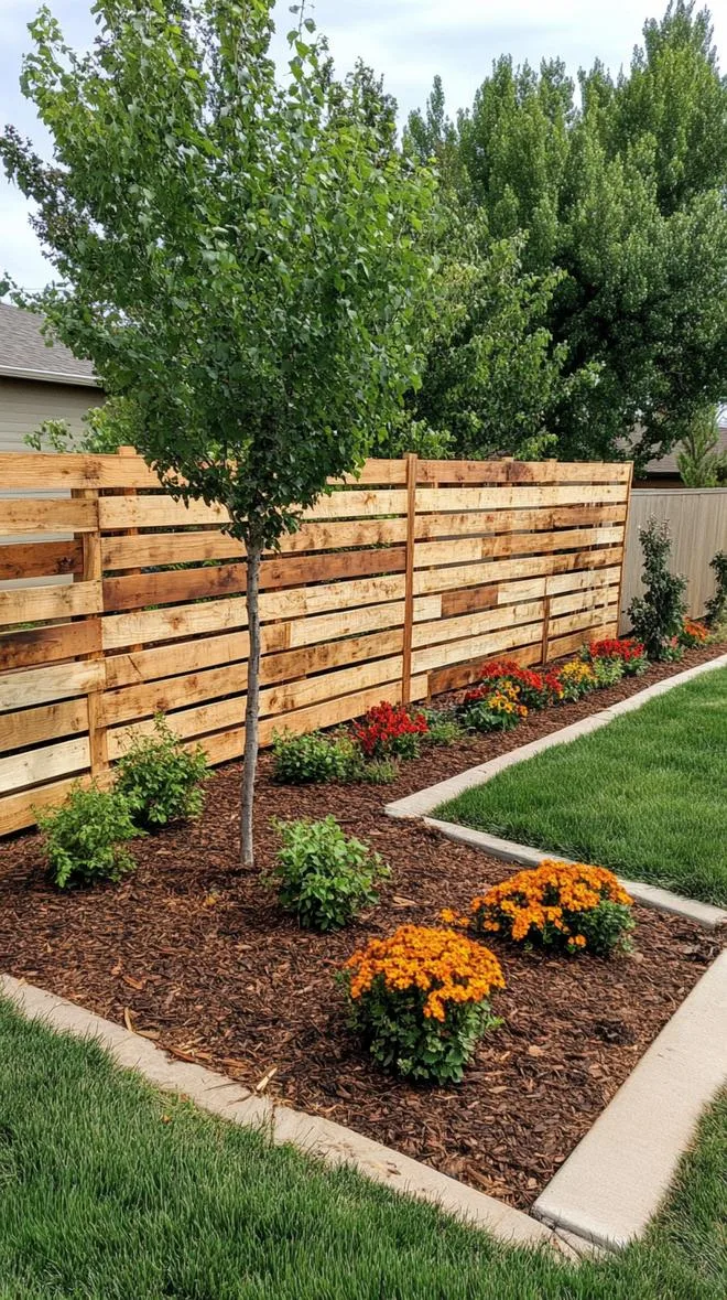 6. Pallet wood privacy fence with vertical slats-0
