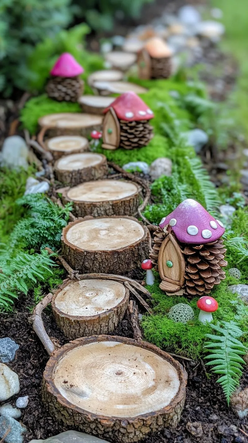 10. Pinecone fairy homes arranged in woodland setting-0