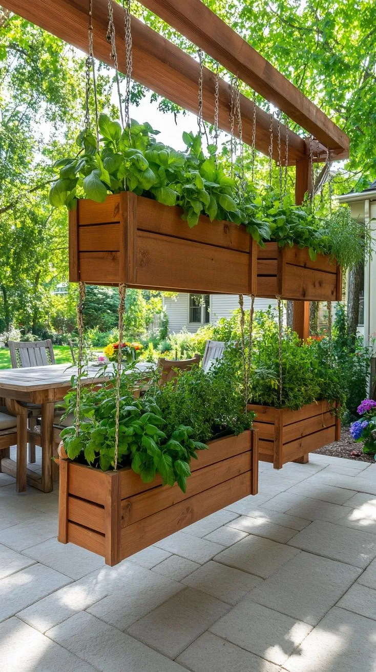 24. Planter box privacy screen with hanging herbs-1