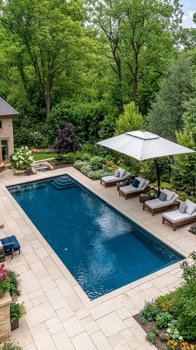21. Pool and garden layout with lounge chairs and canopy-0 21. Pool and garden layout with lounge chairs and canopy-0