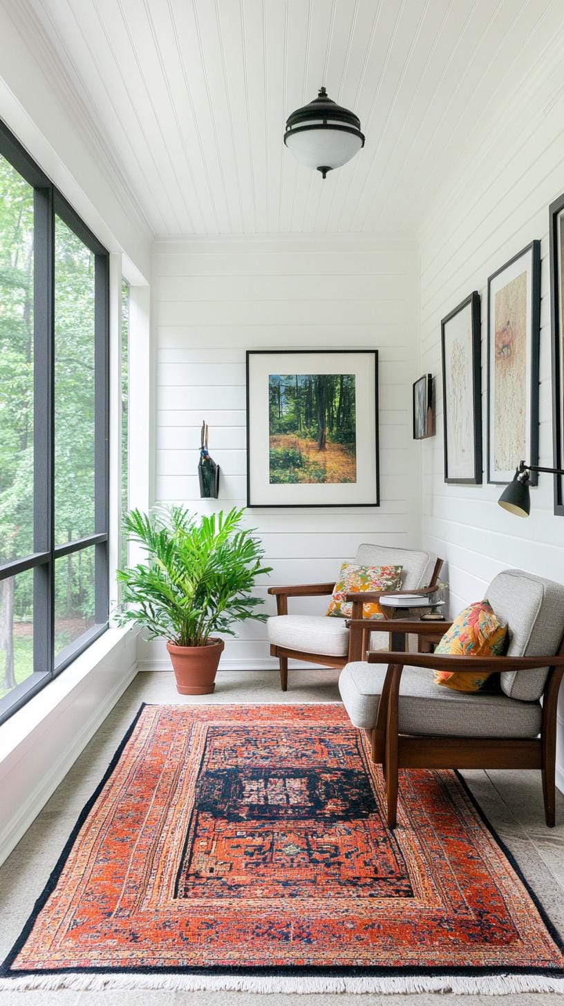 24. Porch with layered rugs and eclectic vintage gallery-0