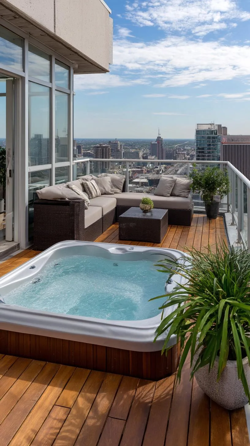 31 Best Hot Tub Ideas for the Ultimate Backyard Escape 60 10. Rooftop hot tub with panoramic views-3
