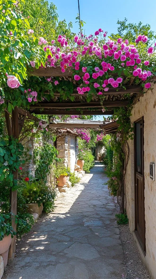 17. Rose-draped pergola opening to hidden garden-0