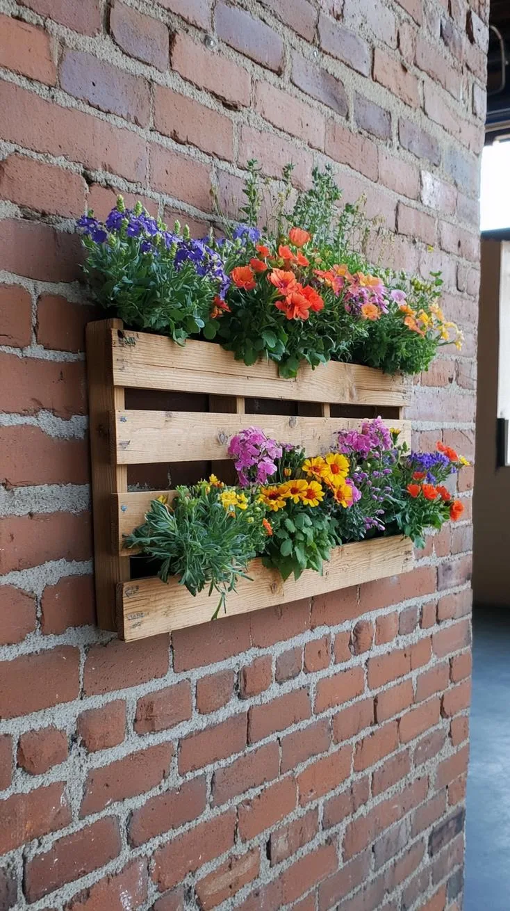 4. Rustic wooden pallet transformed into a flower wall-0 4. Rustic wooden pallet transformed into a flower wall-0