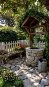 25 Magical Secret Garden Ideas to Create Your Own Hidden Oasis 1 11. Secret stone well surrounded by wildflowers-0