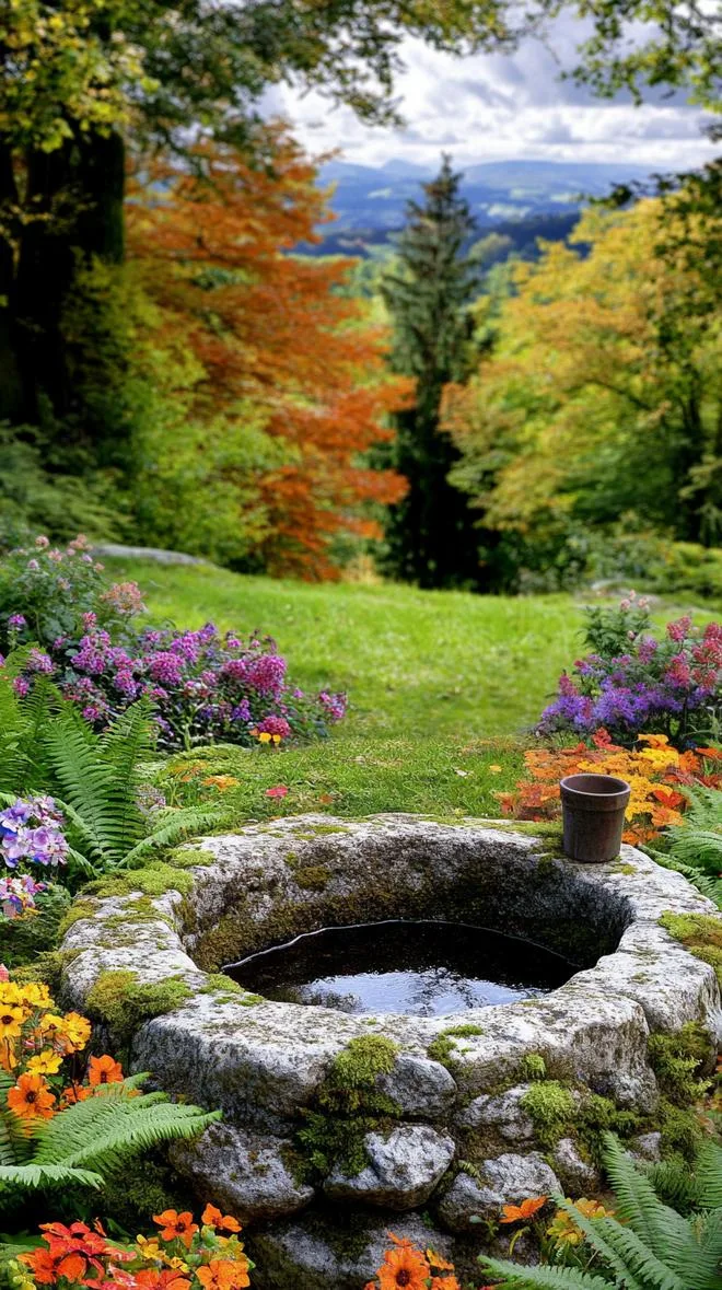 11. Secret stone well surrounded by wildflowers-1