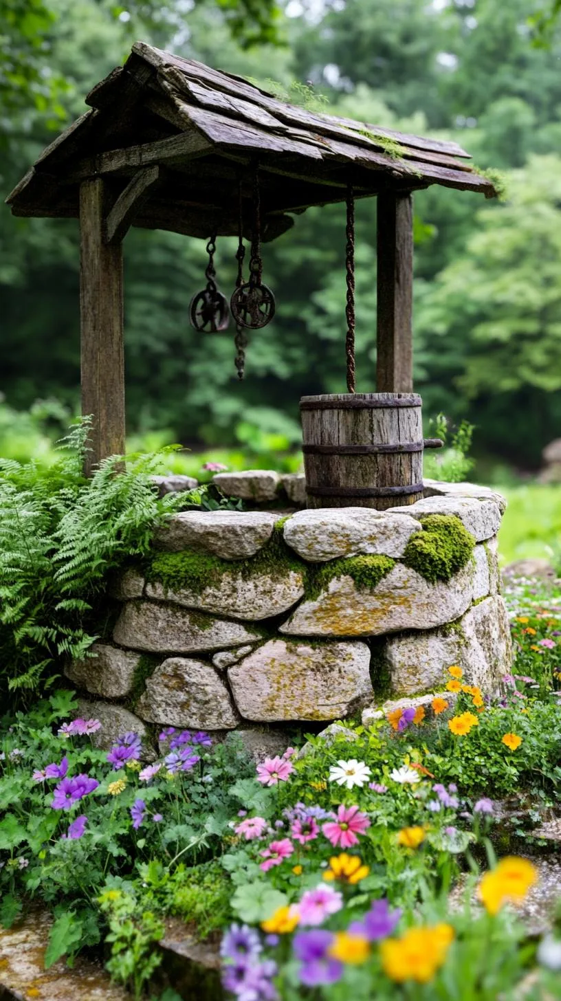 11. Secret stone well surrounded by wildflowers-2