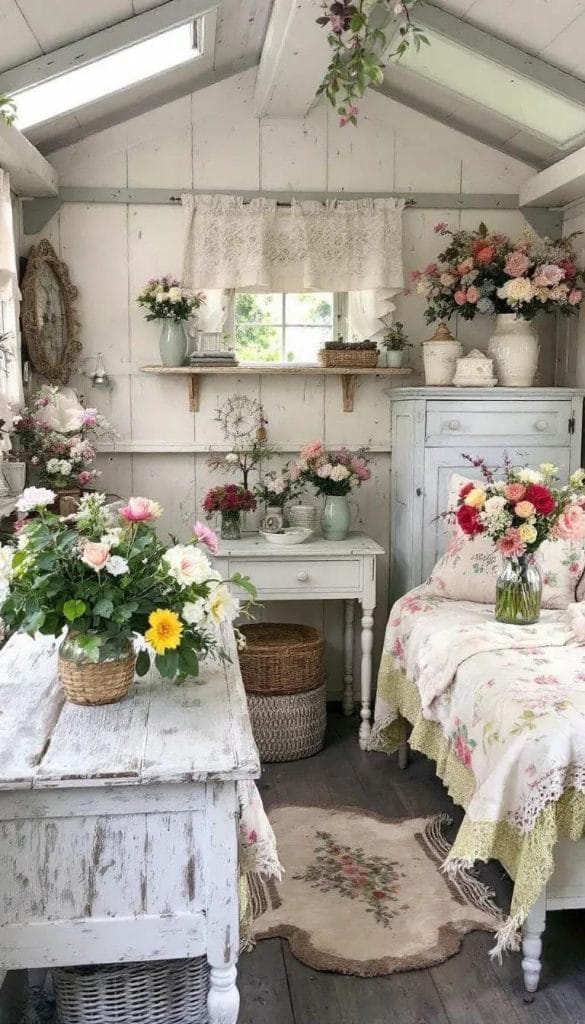 Shabby Chic She Shed Interiors