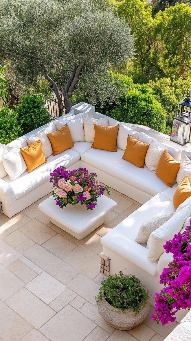 17. Sleek Mediterranean patio with minimalistic decor-2