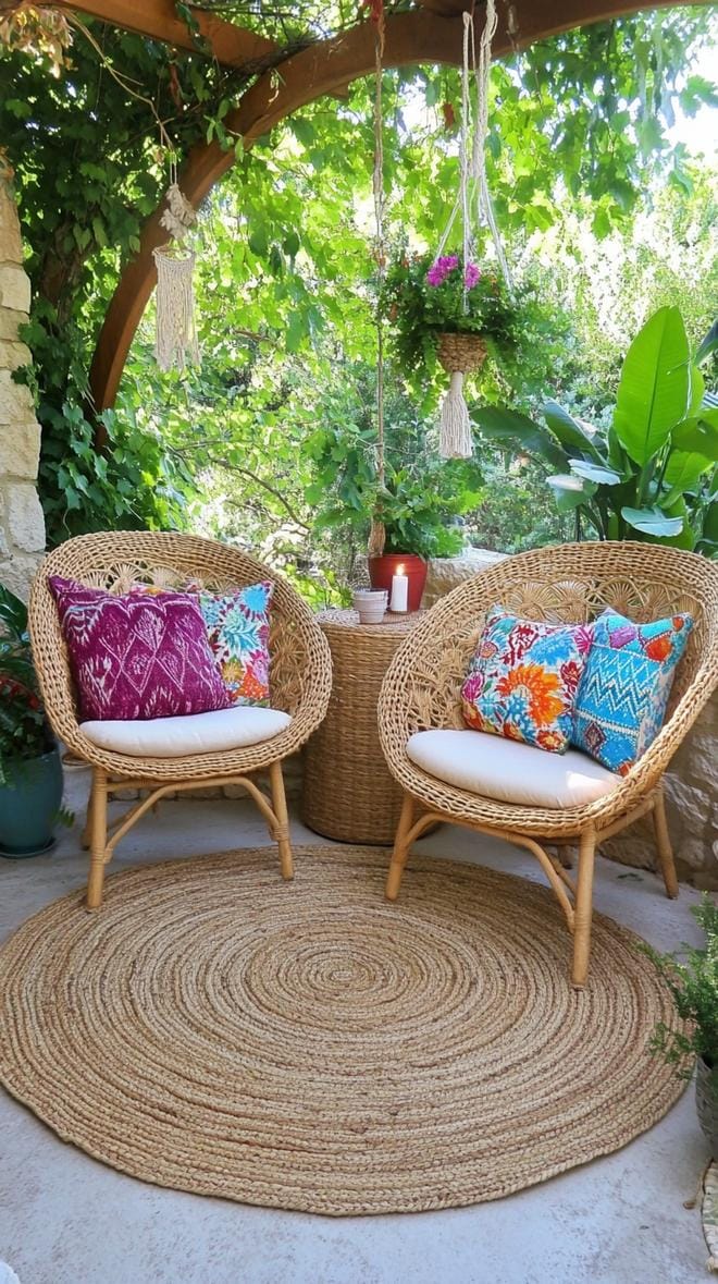 12. Small cozy patio with bright boho textiles-1