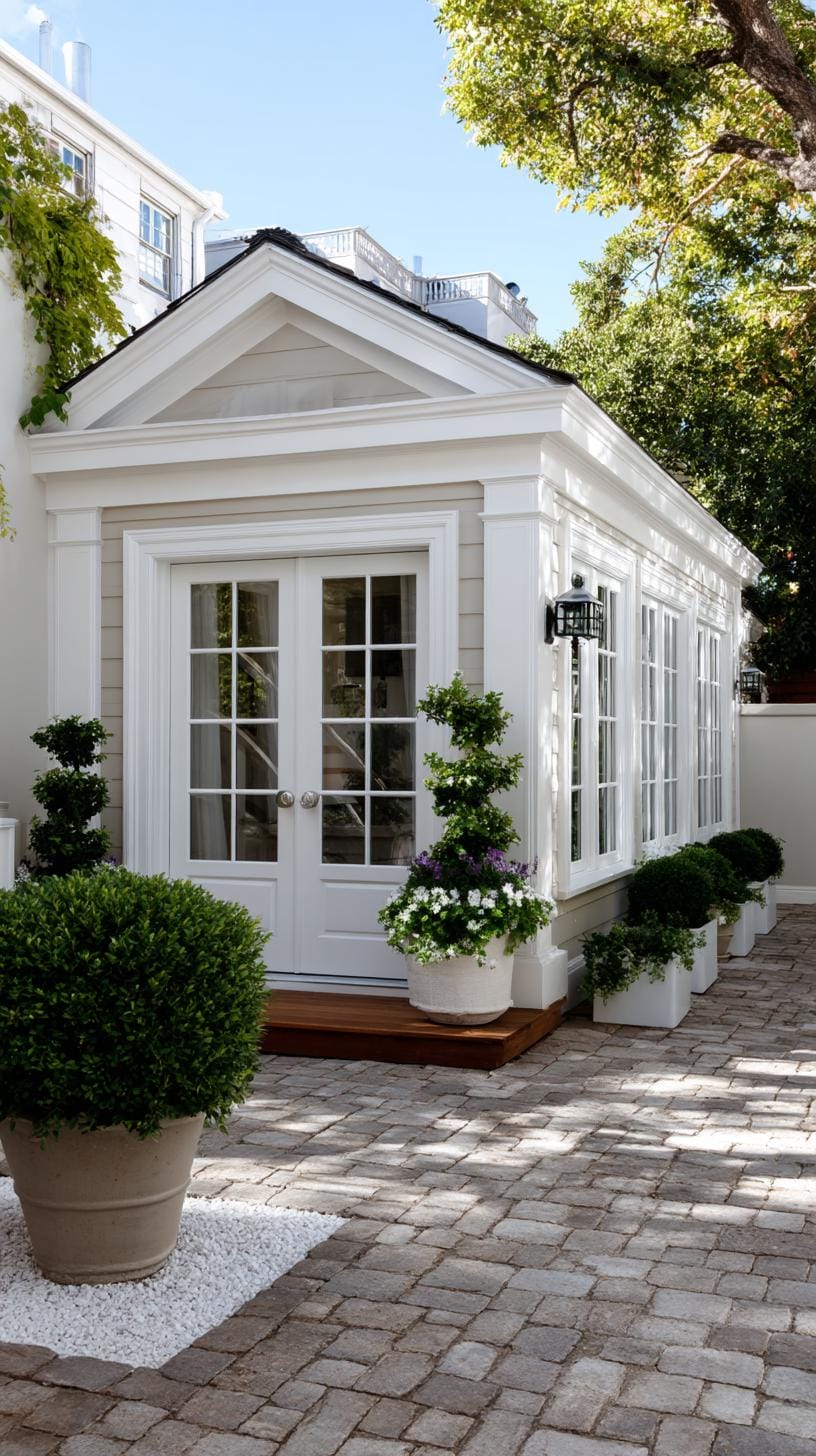 1. Small enclosed porches with full white trim-0