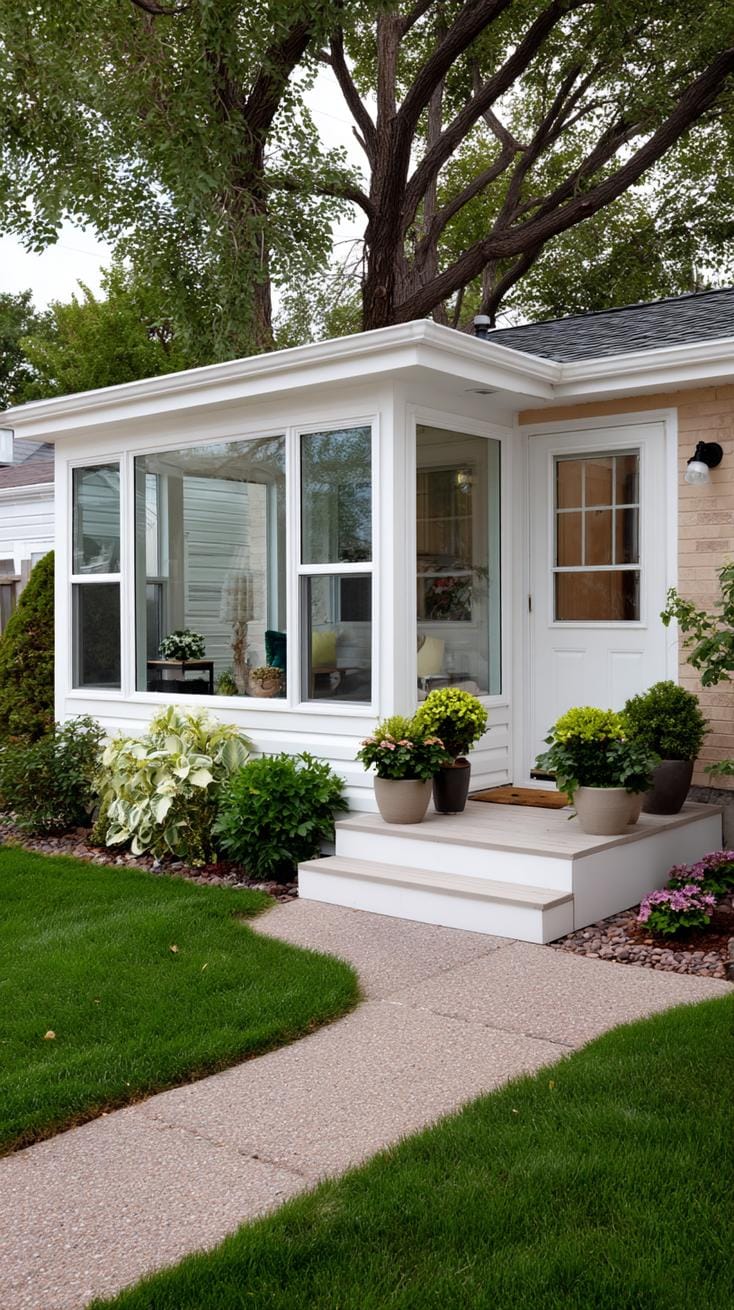 1. Small enclosed porches with full white trim-2
