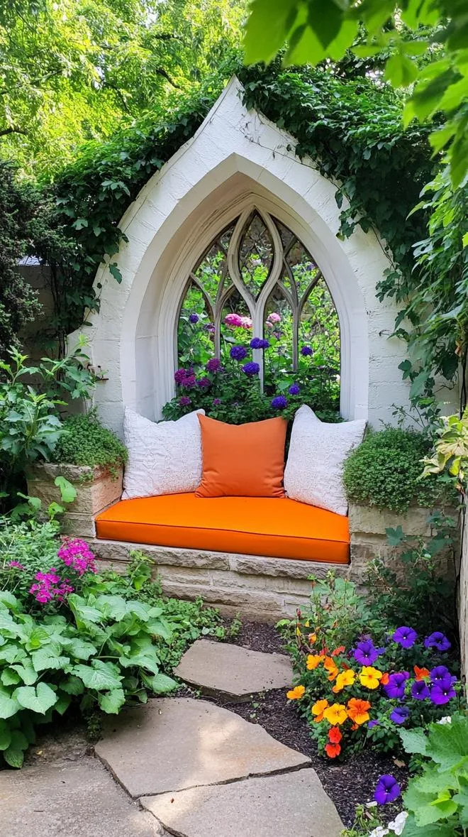 20. Small hidden nook with gothic arched window-0