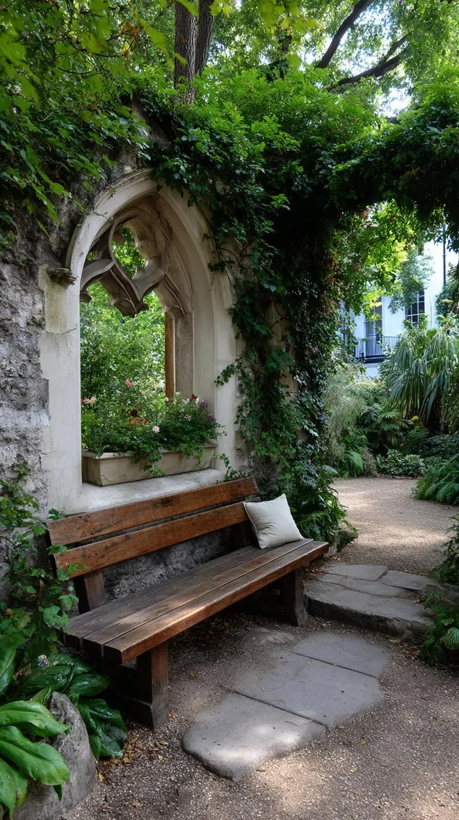 20. Small hidden nook with gothic arched window-1
