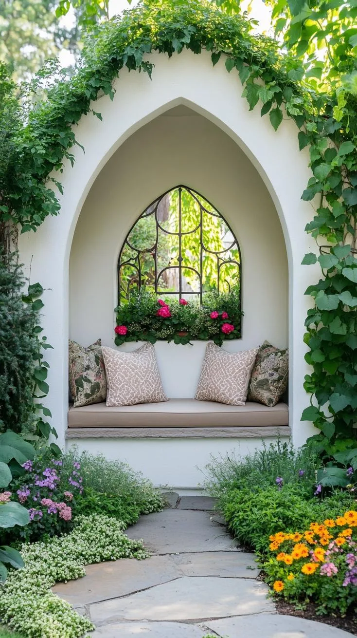 20. Small hidden nook with gothic arched window-2