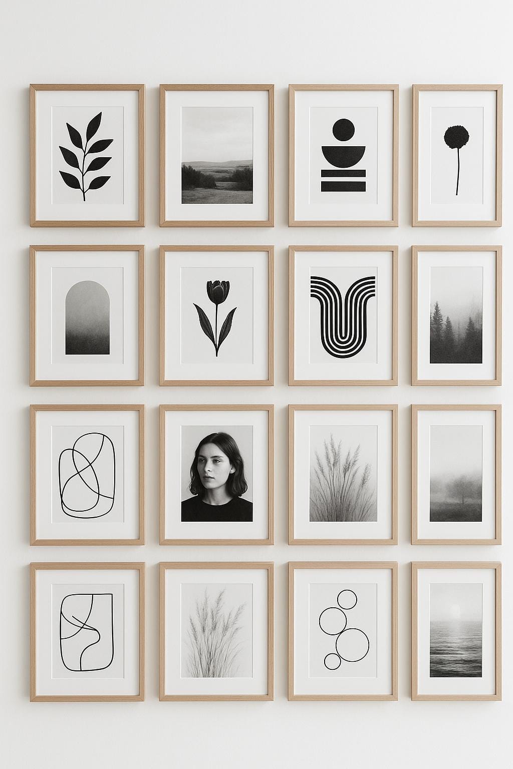 1. Symmetrical grid layout with equal-sized frames in a perfect grid-1