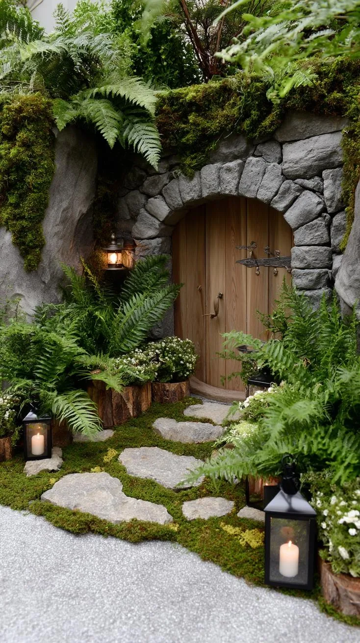25. Tiny hobbit door in stone wall-1
