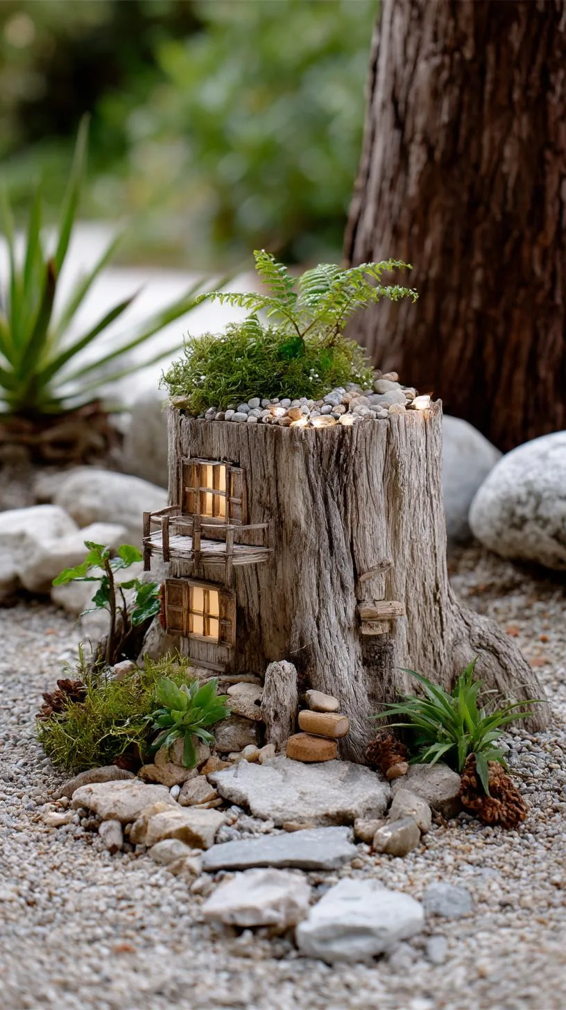 6. Tree stump with windows transformed into fairy house-0