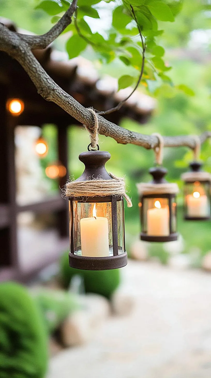 14. Twine-wrapped lanterns hanging from low tree branches-1 14. Twine-wrapped lanterns hanging from low tree branches-1