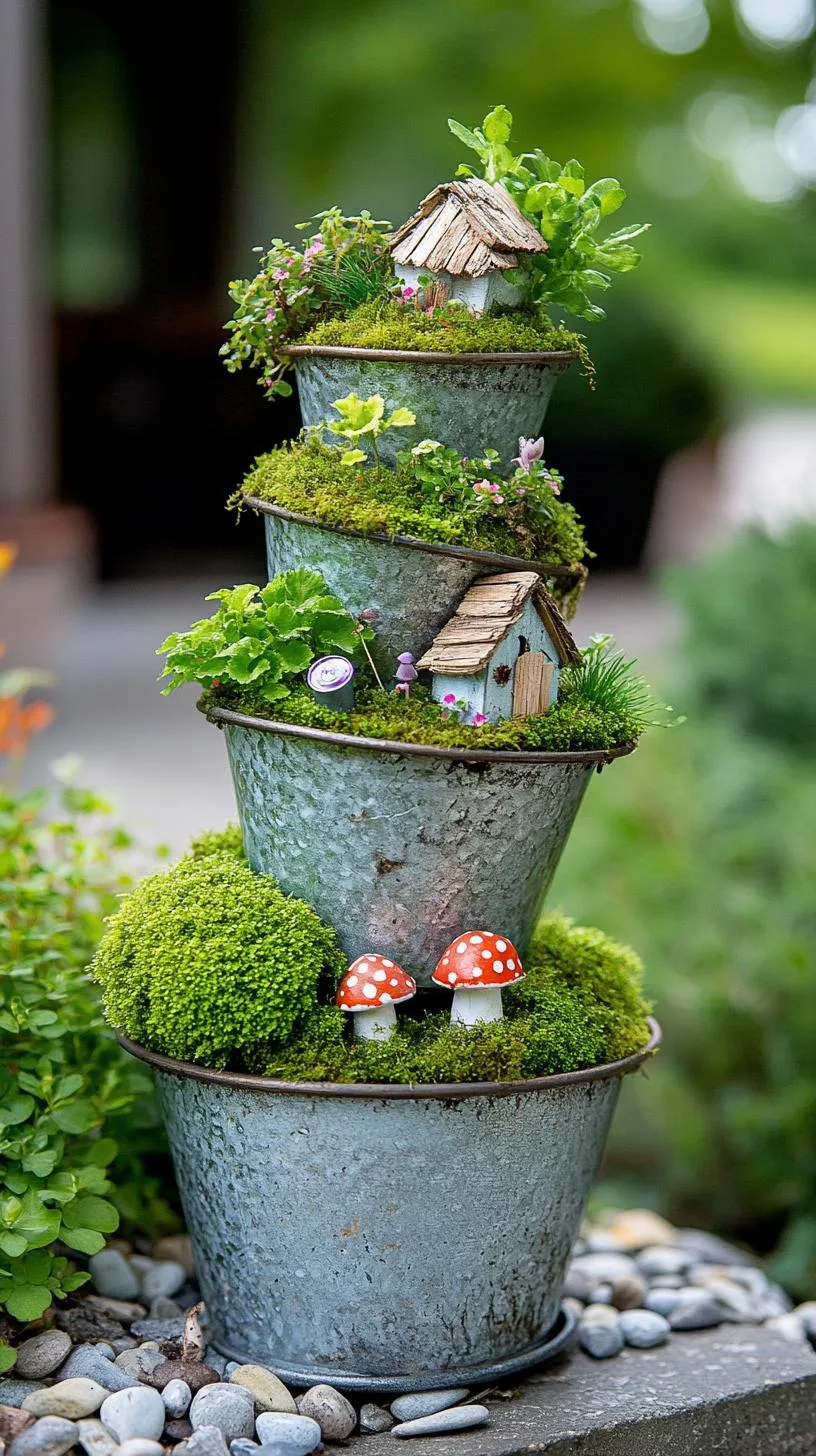 7. Vertical tiered basin fairy garden with moss layers-0