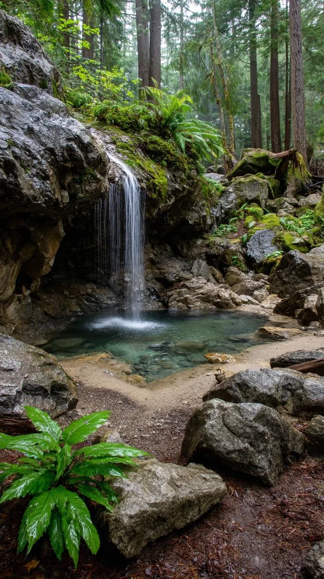 22. Waterfall hidden behind hanging forest vines-0