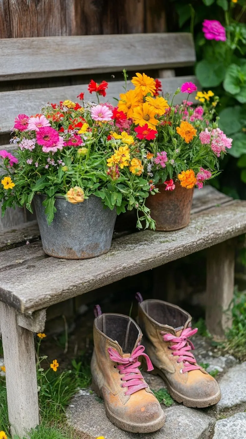 11. Worn-out boots used as quirky plant pots-0 11. Worn-out boots used as quirky plant pots-0