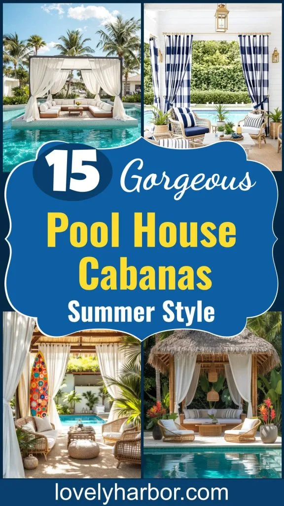 15 Trendy Pool House Cabanas For Effortless Summer Style