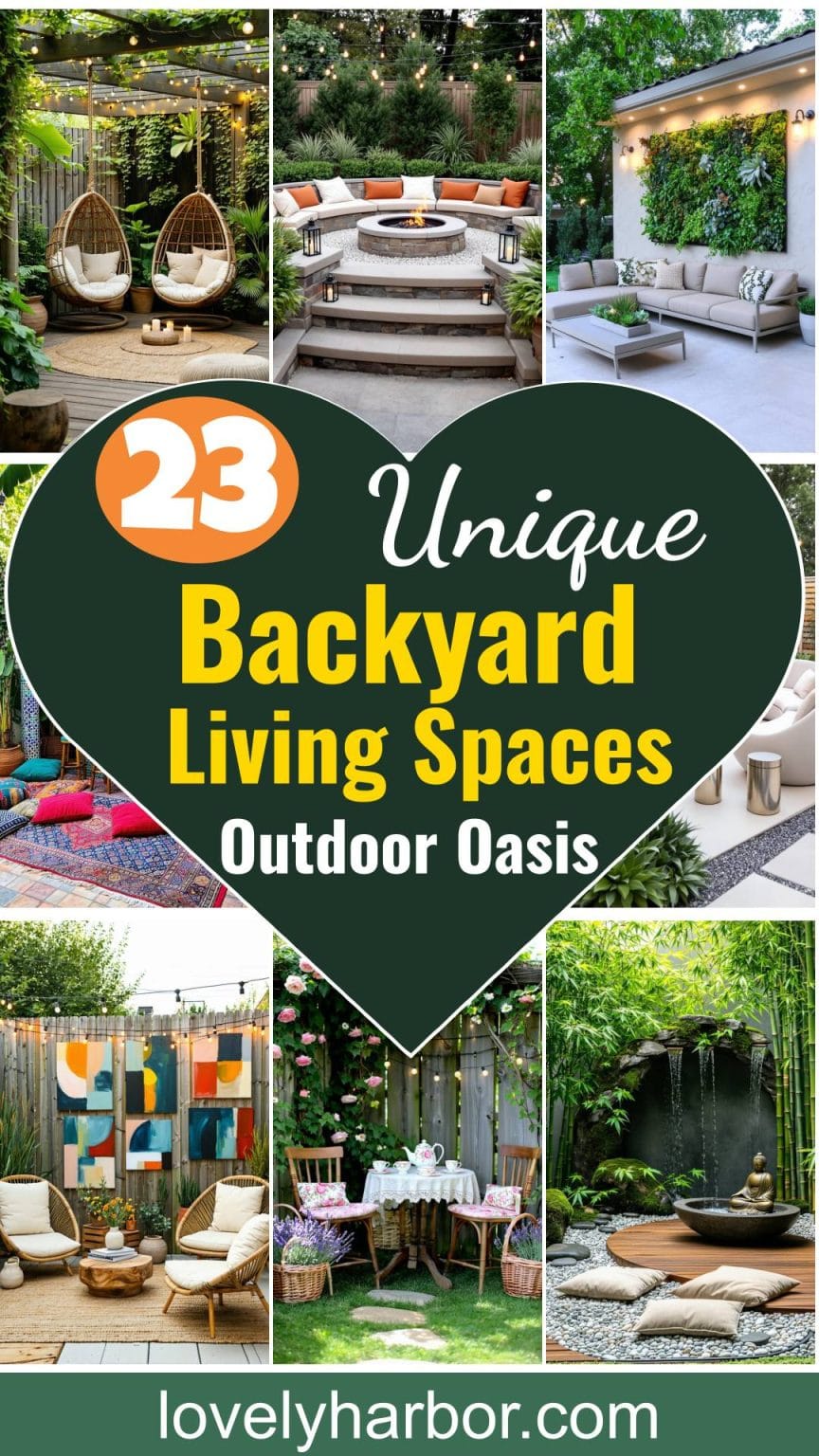 23 Unique Backyard Living Spaces To Inspire Your Outdoor Oasis - Lovely ...