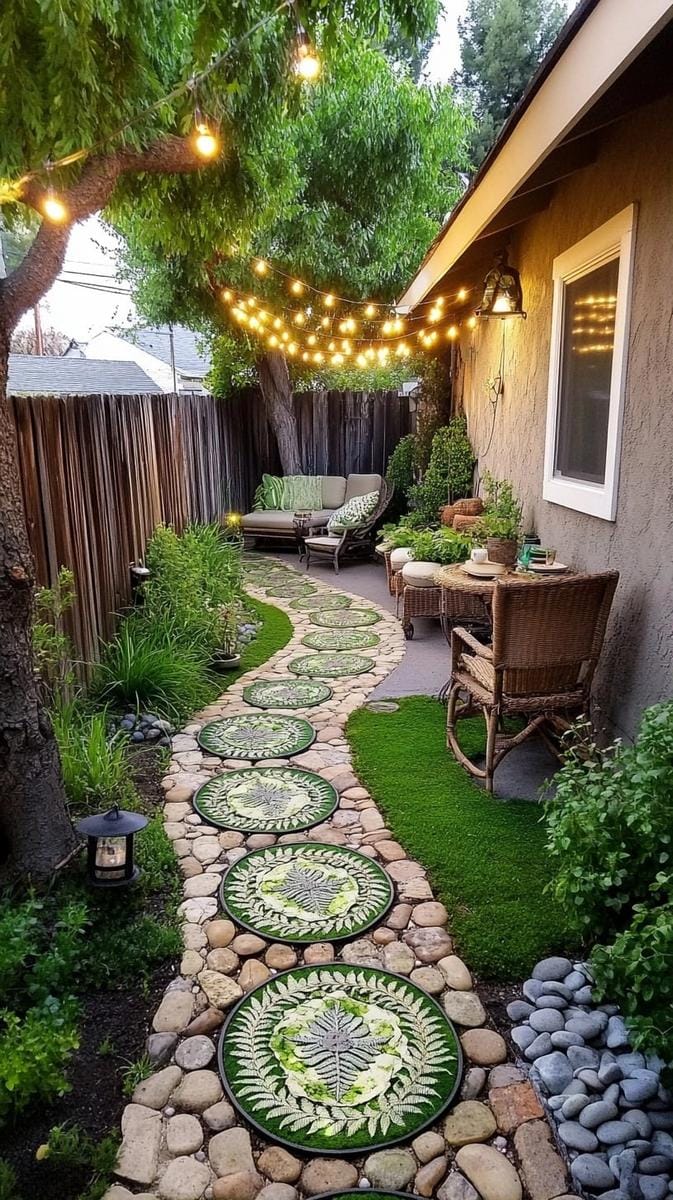 artistic stepping stones with pressed fern designs 1