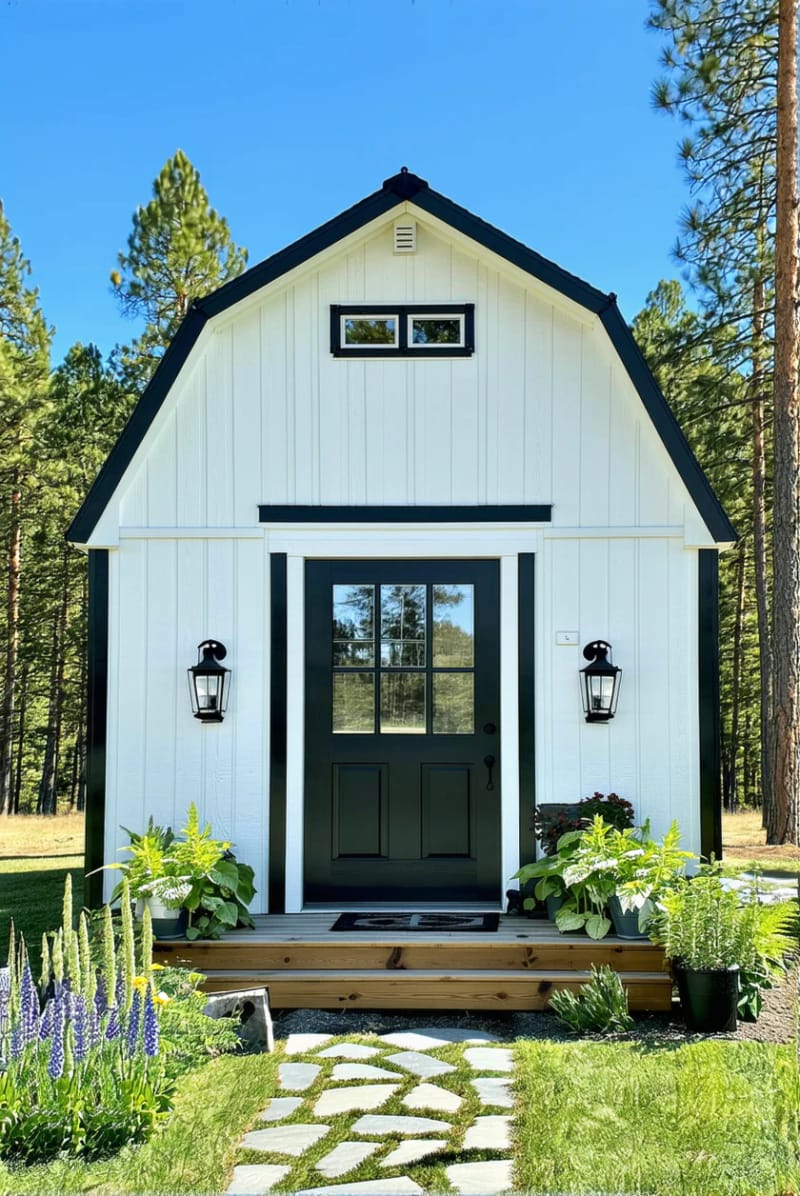 21 Small Barn House Designs with Modern Rustic Charm 23 compact barn cabin with board and batten siding 1
