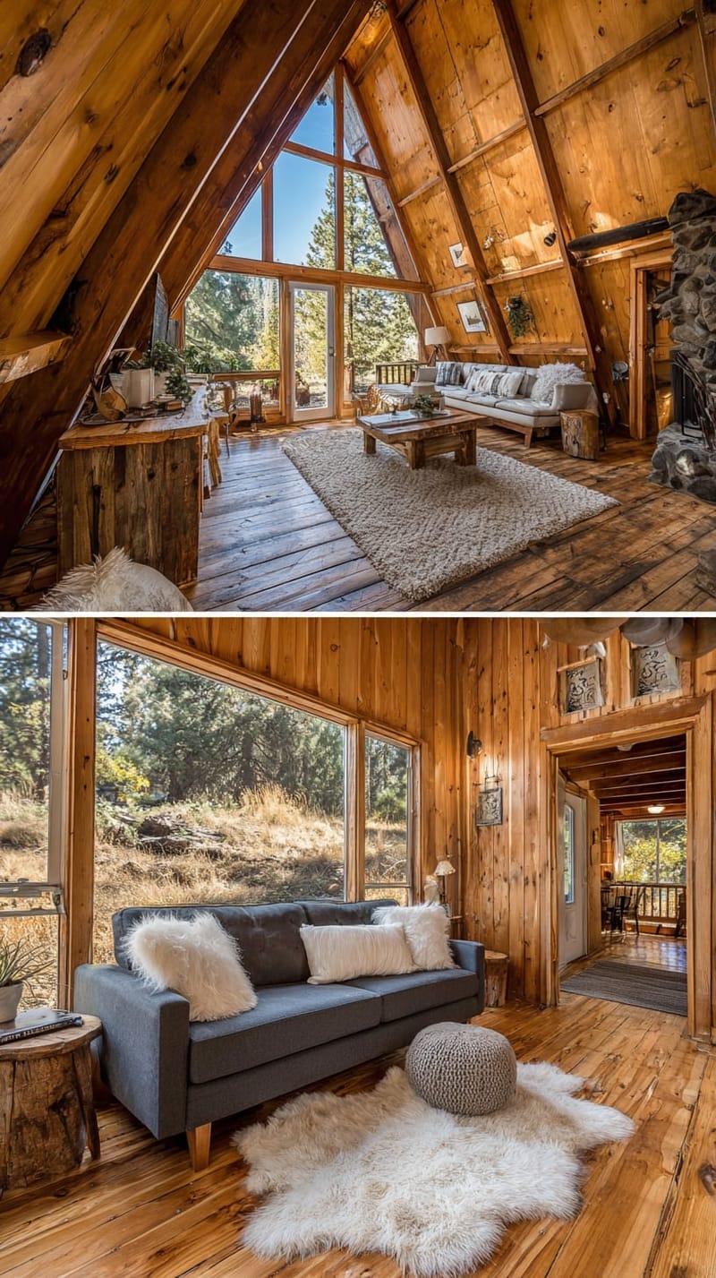 21 Small Barn House Designs with Modern Rustic Charm 10 cozy barn home with vaulted wood beam ceilings 1
