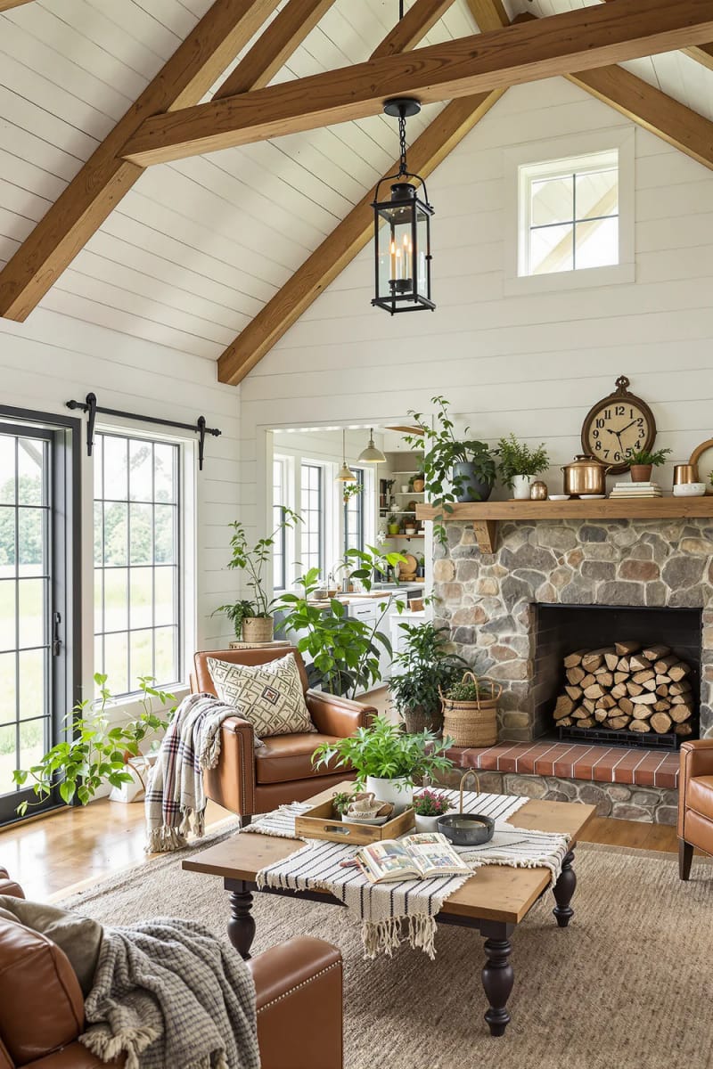21 Small Barn House Designs with Modern Rustic Charm 11 cozy barn home with vaulted wood beam ceilings 1