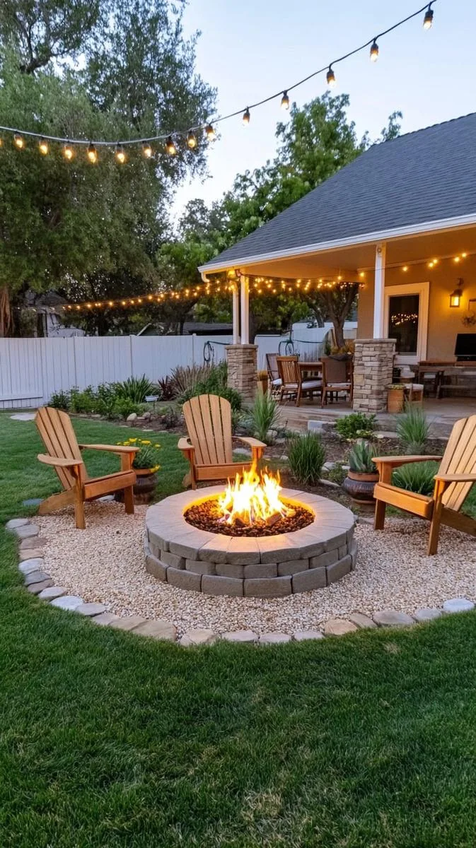 15 Smaller Backyard Landscaping Ideas That Maximize Space & Style 23 cozy firepit circle with pea gravel base 1