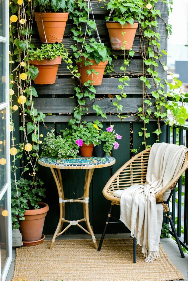 diy privacy screens made from climbing ivy or hanging planters 1