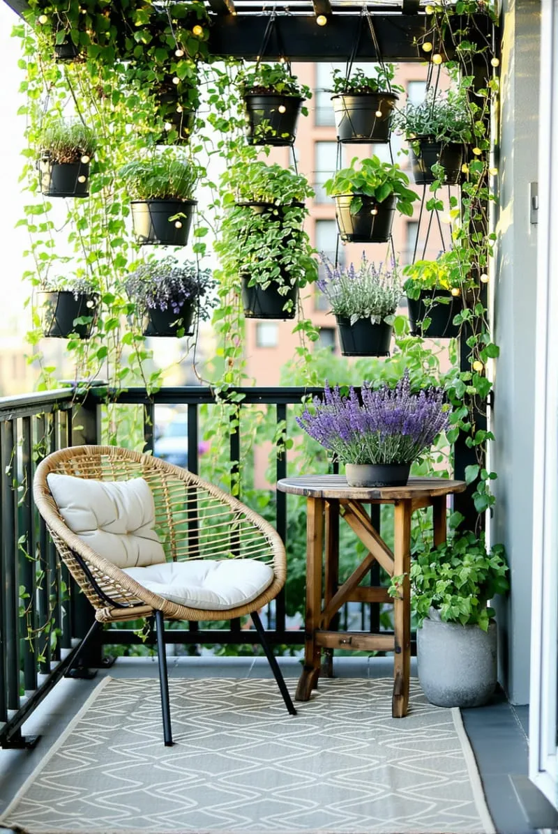 diy privacy screens made from climbing ivy or hanging planters 1