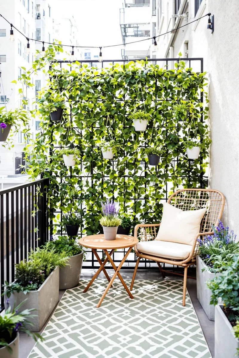 diy privacy screens made from climbing ivy or hanging planters 1