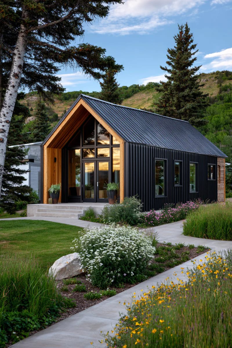 21 Small Barn House Designs with Modern Rustic Charm 51 elegant barn home with black siding and cedar trim 1