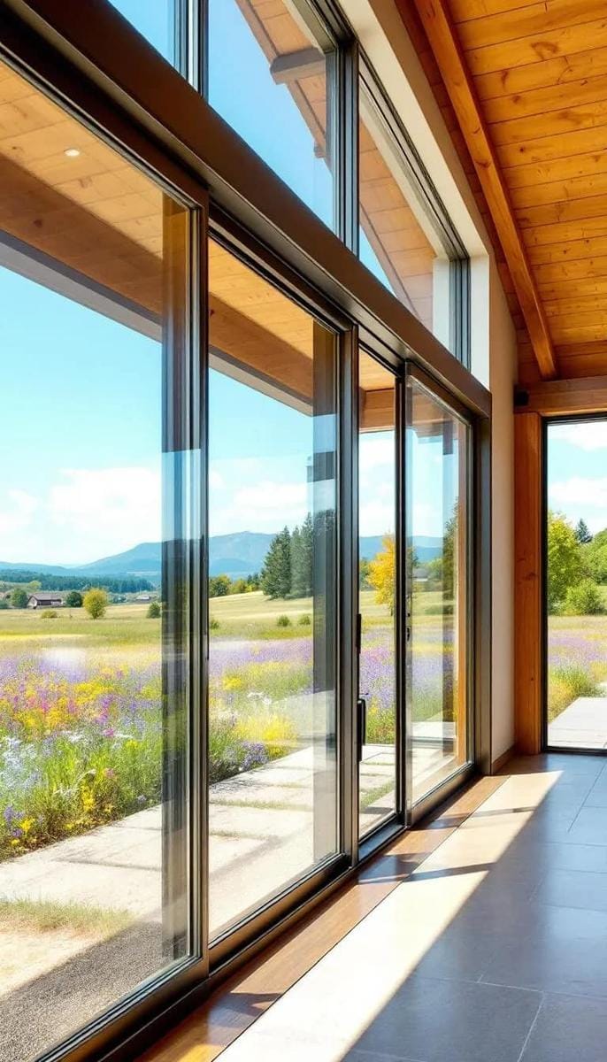 expansive sliding glass walls opening to a wildflower meadow 1