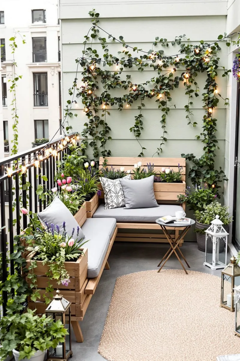foldable bench with built-in planter boxes for fresh flowers 1